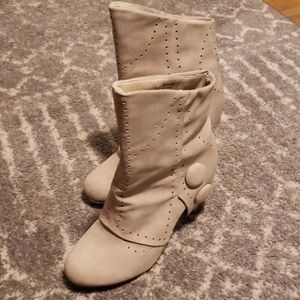 Cream colored booties